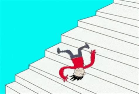 fall down stairs gif